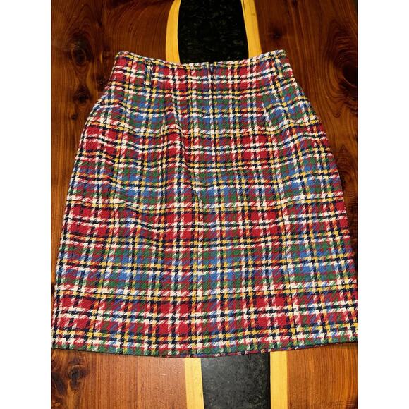 Women’s Vintage Liz Wear Plaid Skirt Size 4 %60 Wool - Picture 4 of 7